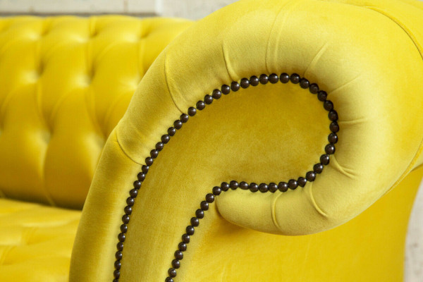 Ontwerp Bank 4 Zits Bekleed Luxe Klassiek Textiel Chesterfield Banken Bank