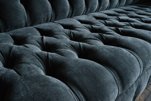 Ontwerper Grijze Chesterfield Bank Grote Bank 4-Zitter Gestoffeerd Meubilair