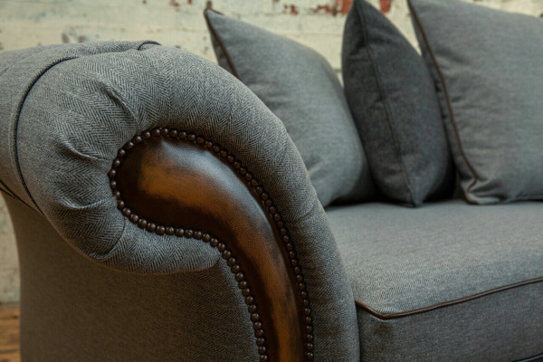 Klassiek Chesterfield Design Bankstel 4-Zitter Bank Bekleding Luxe Textiel Bankstellen