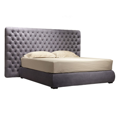 Bedbekleding Ontwerp Luxe Tweepersoons Hotelbedden Kamer Chesterfield Grijs Fluweel Nieuw