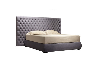 Bedbekleding Ontwerp Luxe Tweepersoons Hotelbedden Kamer Chesterfield Grijs Fluweel Nieuw