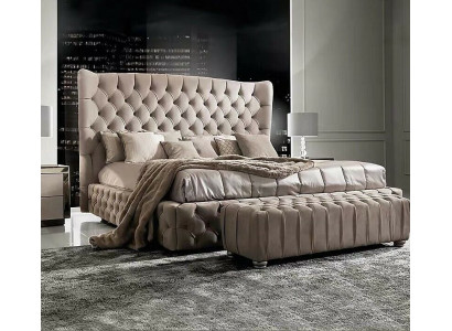 Echt Chesterfield bed Dubbele hotelbedden Stoffen bekleding 160x200cm Nieuw