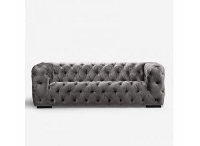 Grijze Chesterfield bank Bank bekleding Stof Leder Bankstel bekleding set