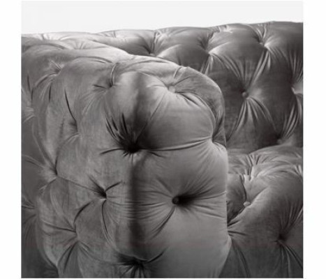 Grijze Chesterfield bank Bank bekleding Stof Leder Bankstel bekleding set