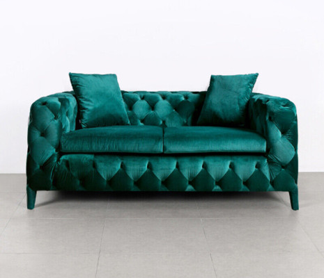 Groene Chesterfield 3+1 zitgroep bankstel stof sofa bekledingset