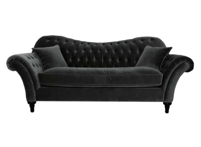 Bankstel bekleding Bank Banken Chesterfield Zwart Driepersoons Stof Woonkamer Nieuw