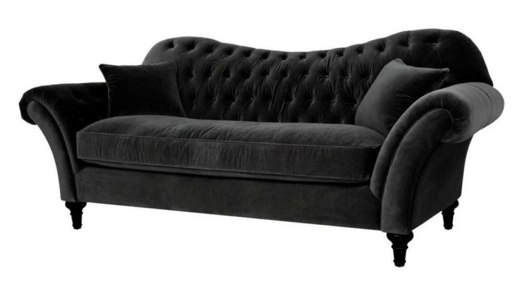 Bankstel bekleding Bank Banken Chesterfield Zwart Driepersoons Stof Woonkamer Nieuw