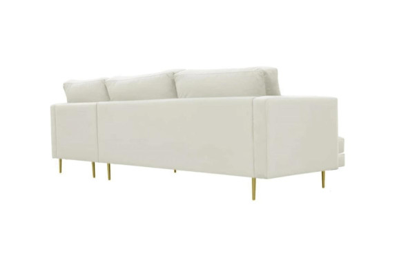 Elegante witte uitstraling voor uw exclusieve designbank in luxe L-vormige stijl.