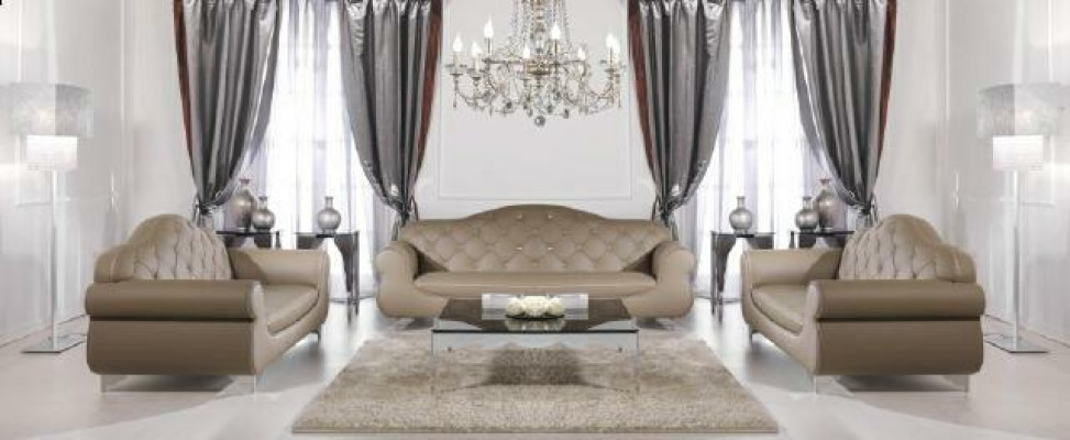 Beige bankstel Chesterfield banken bekleding 3+1+1 Set meubelstuk