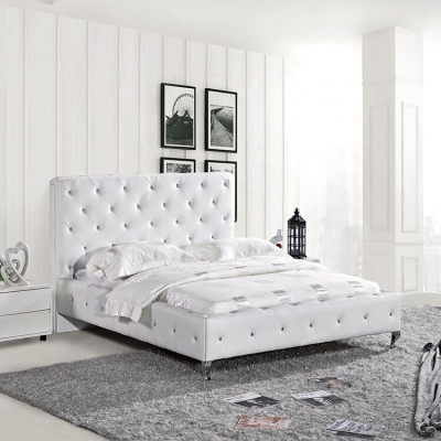 Chesterfield Designer Bed Slaapkamer Leer Stof Bekleding 140/160/180/200 cm