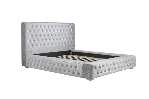 Grijs Chesterfield bed met hoog hoofdeinde Designer Tweepersoonsbed