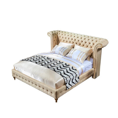 Chesterfield Design Bank Engels Tweepersoonsbed Beige 140/160/180x200 cm