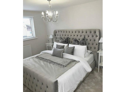 Chesterfield Designer Bed Slaapkamer Textiel Lederen Bekleding 140/160/180/200 cm