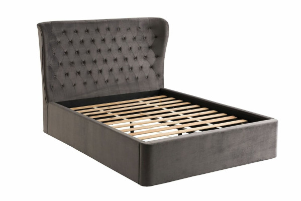 Chesterfield Design Bed 180x200cm Grijze Slaapkamer Bedden Hotel Bekleding Luxe