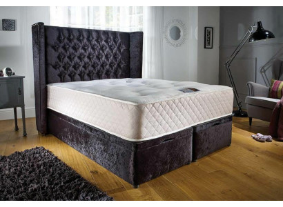 Chesterfield Designer Bed Slaapkamer Textiel Leer Bekleding Fluweel 160x200 Nieuw