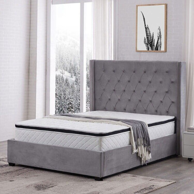 Bed Chesterfield gestoffeerd bed Luxe slaapkamerdesignbedden textiel leer Nieuw