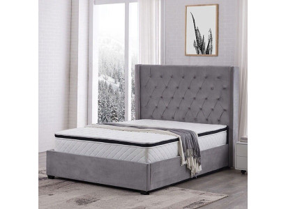 Bed Chesterfield gestoffeerd bed Luxe slaapkamerdesignbedden textiel leer Nieuw