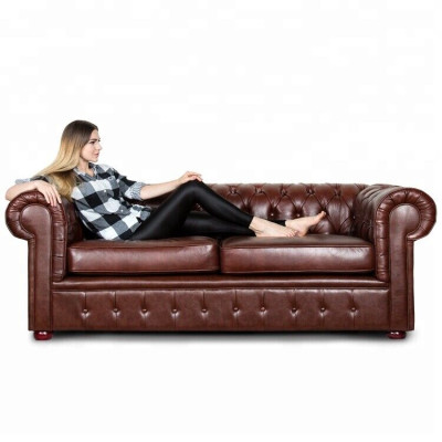 Chesterfield Bank Bankstel 2+1 zits Leren Bank Bankstel Bankstellen 2+1.