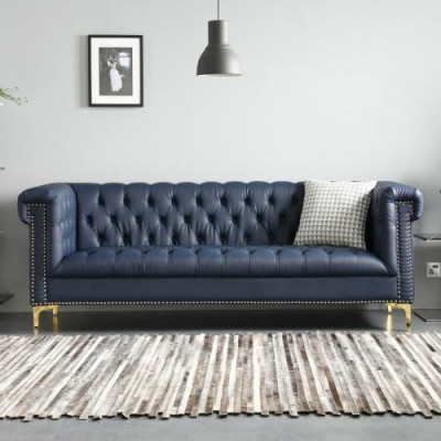 Chesterfield Leder Bekleding Design Bank Luxe Bank Klassieke Bank 3-Zits Nieuw