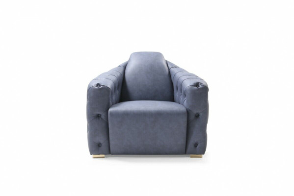 Italiaans designbankstel 2x fauteuil bankstel set 1+1 zitkussen set Chesterfield nieuw