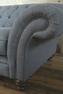 Moderne bank Chesterfield bank 4-zits banken fluweel leer ontwerp grijs