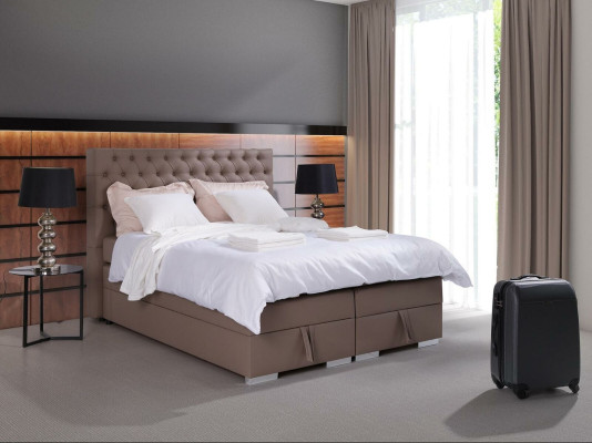 Compleet boxspringbed matras topper hotel tweepersoonsbedden Chesterfield nieuw