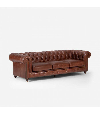 Bankstel 3+1+1 zits Klassieke luxe Chesterfield bank van leer