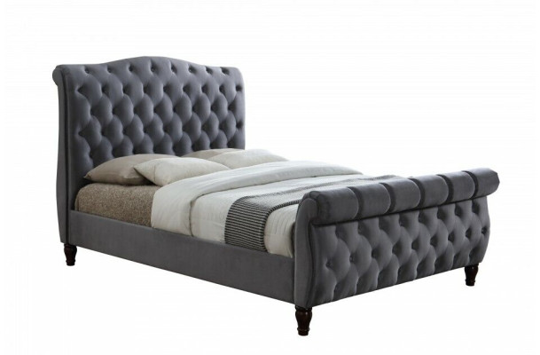 Klassiek fluwelen textielbed, dubbele bedden, gestoffeerde hotel slaapkamer 180x200
