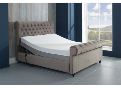 Ontwerper Chesterfield Taupes Luxe Tweepersoonsbed Gestoffeerd Frame