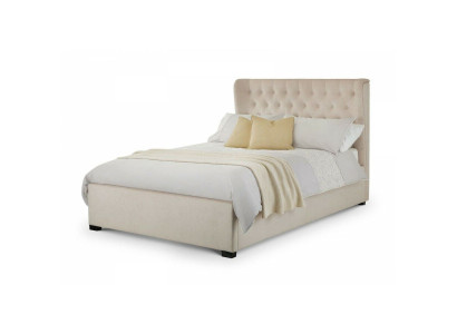 Chesterfield Design Gestoffeerd Engels Bed Tweepersoons Bed Beige Bedden 160/180x200