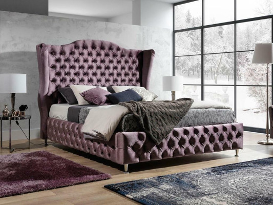 Koninklijk Chesterfield Bed Aubergine Bedden Klassiek Design