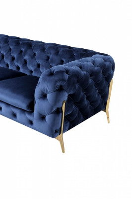 Chesterfield 3-zits bank gestoffeerde driezitter design banken textiel stof Italië.