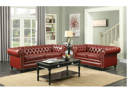 Bruine Chesterfieldbank 3+2 zits gestoffeerd ontwerpcouches Sofagarnituur