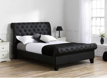 Zwarte Chesterfield Hotel Tweepersoonsbed Slaapkamer Meubels Luxebekleding