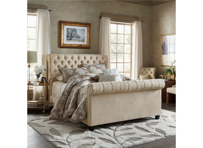 Groot luxe Chesterfield tweepersoonsbed gestoffeerde bedden slaapkamermeubels
