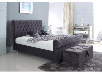 Chesterfield Design fluwelen bed luxe textiel bedden slaapkamer dubbel