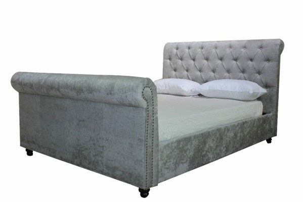 Ontwerp Chesterfield-bed textiel fluweel gestoffeerde lederen hotelbedden slaapkamer nieuw