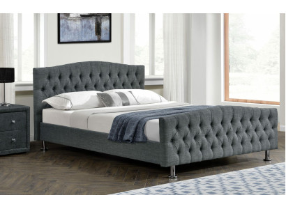 Slaapkamerontwerper Chesterfield grijs tweepersoonsbed Luxe bedden