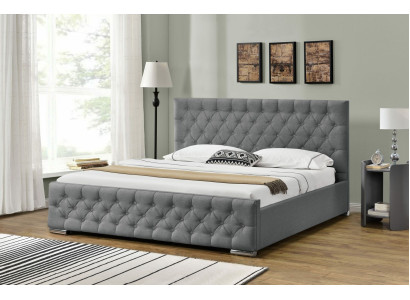 Chesterfield bed design slaapkamer Engelse bedden 200x200cm textiel bekleding