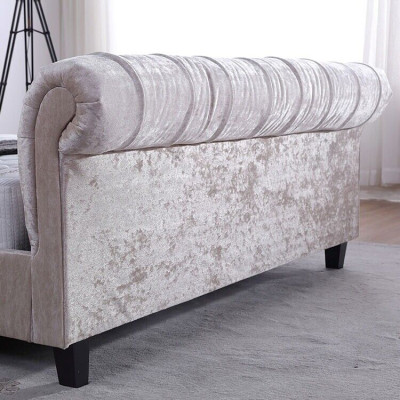 Modern beige Chesterfield bed ontwerper tweepersoonsbed luxe meubels
