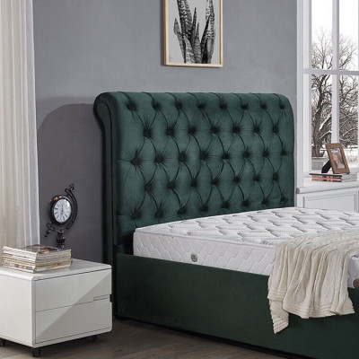 Moderne groene Chesterfield tweepersoonsbed Designer Luxe Bedden