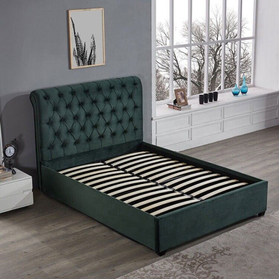Moderne groene Chesterfield tweepersoonsbed Designer Luxe Bedden