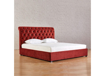 Koninklijk rood slaapkamer Chesterfield tweepersoons bed gestoffeerde bedden luxe ontwerp