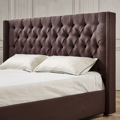 Slaapkamer bed 200x200cm gestoffeerde bedden Chesterfield textiel stof