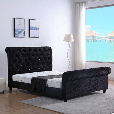 Zwarte slaapkamer Chesterfield bed - Luxe slaapkamer bed