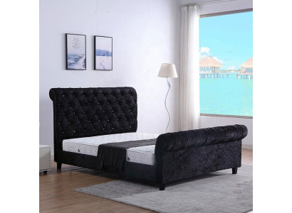 Zwarte slaapkamer Chesterfield bed - Luxe slaapkamer bed