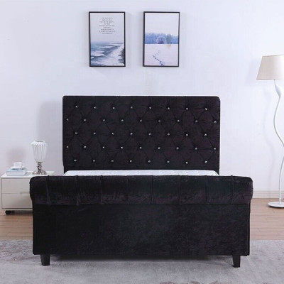 Zwarte slaapkamer Chesterfield bed - Luxe slaapkamer bed