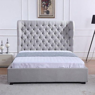 Bed Chesterfield Upholstered Bed Luxury Bedroom Design Beds Textile Leather New