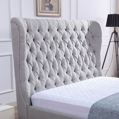 Bed Chesterfield Upholstered Bed Luxury Bedroom Design Beds Textile Leather New
