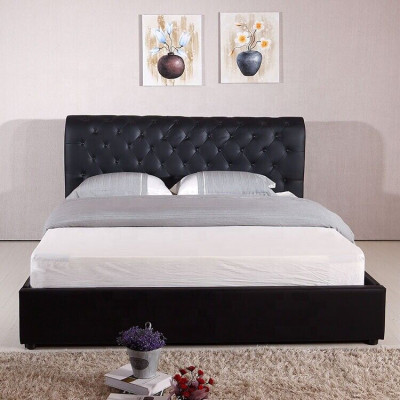 Zwart luxe Chesterfield designer tweepersoonsbed gestoffeerd bed